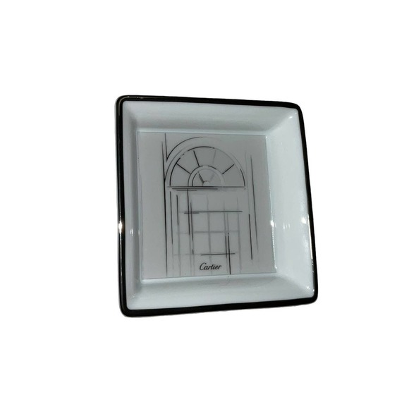 CARTIER Vintage Mini Jewelry Tray with Rue de la Paix Platinum Finish Motif - Picture 4 of 11